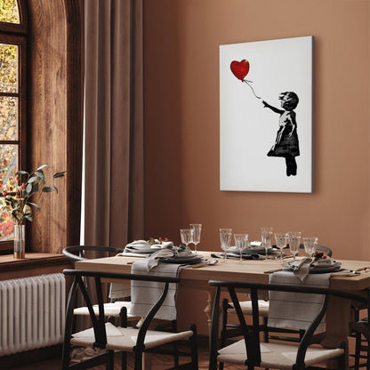 Leinwandbild - Banksy: Girl with Balloon (1 Part) Vertical