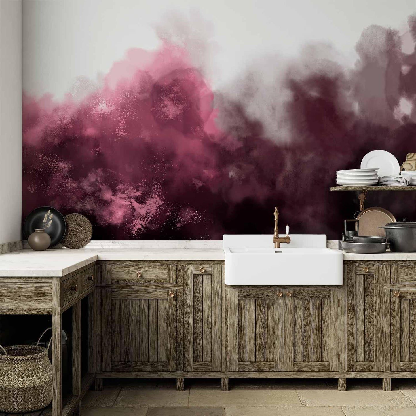 Fototapete - Watercolour Variation - Red