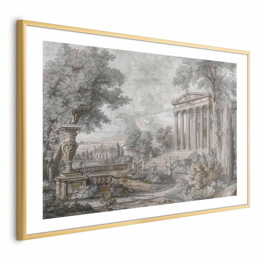 Wand Deko Bild „Griechischer Tempel auf dem Hügel“ Antike Architektur