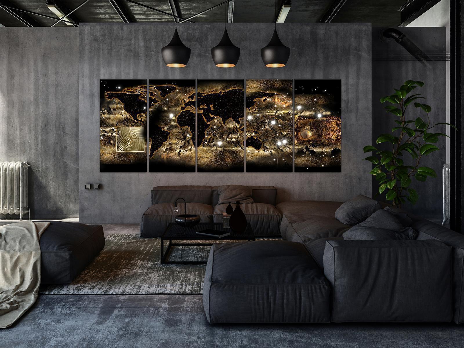 Leinwandbild - World at Night Artgeist
