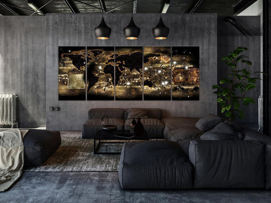Leinwandbild - World at Night Artgeist