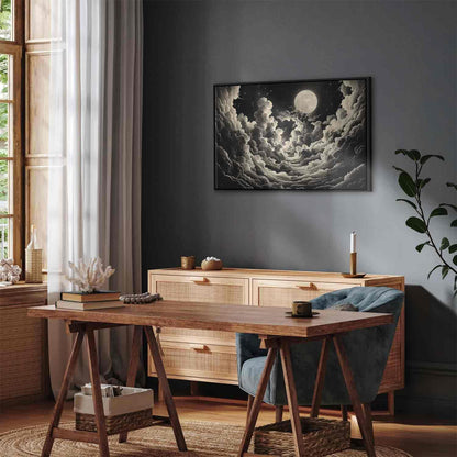 Leinwandbild - Moon and Stars Singing Among the Great Clouds