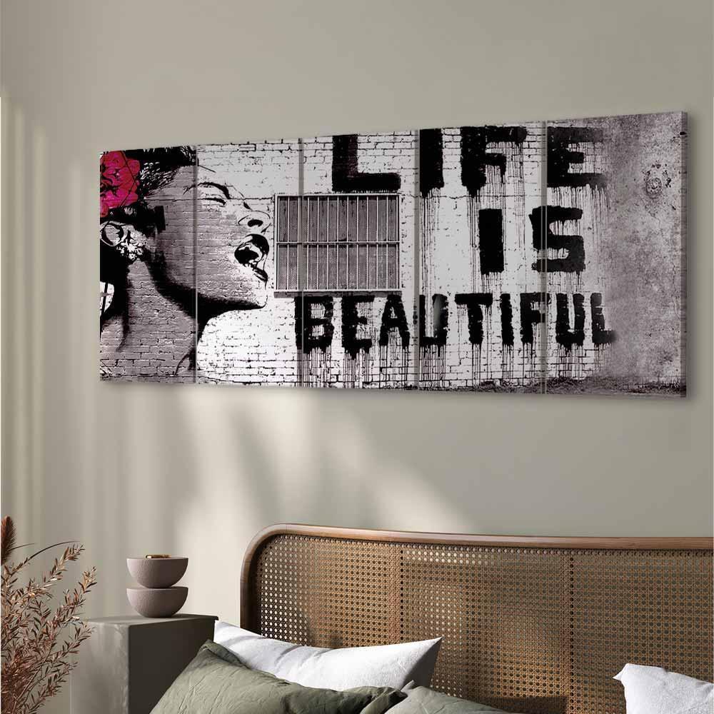 Leinwandbild - Banksy: Life is Beautiful