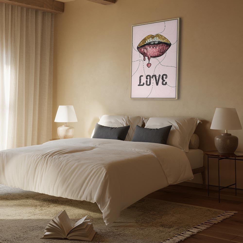 Leinwandbild - Liquid Lips (1 Part) Vertical