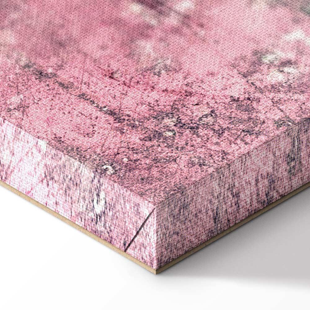 Leinwandbild - Figure on Pink Background (1-part) - Female Silhouette in Marble