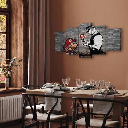 Leinwandbild - Super Mario Mushroom Cop (Banksy)