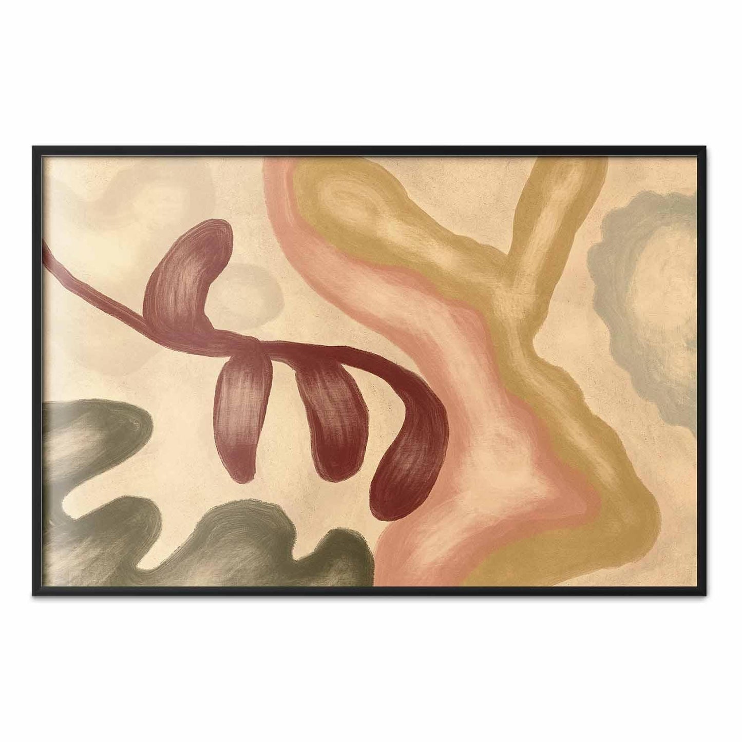 Poster - Colorful Shapes - worn figures in lime wash technique