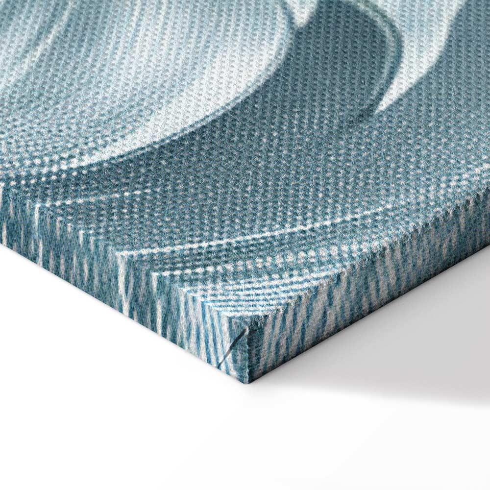 Leinwandbild - Stone Baroque Ornaments in Light Shades of Gray-Blue