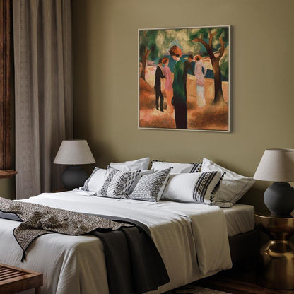 Leinwandbild - August Macke – Lady in Green Jacket