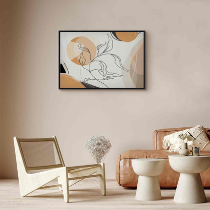 Leinwandbild - Landscape with a leaf