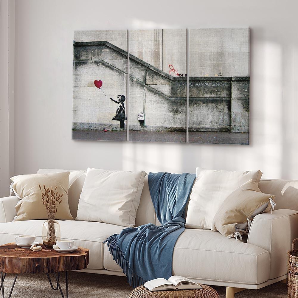 Leinwandbild - Girl With a Balloon by Banksy