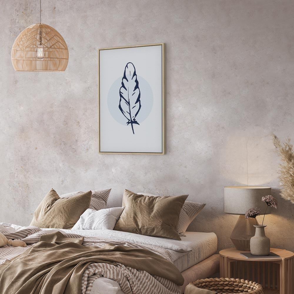 Leinwandbild - Blue Feather (1 Part) Vertical