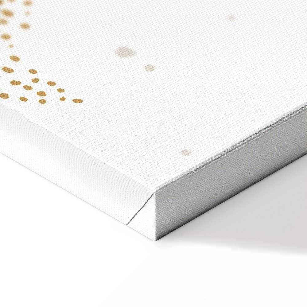 Leinwandbild - Fairy-Tale Galaxy - Phases of the Moon in Yellow Tones Among Stars in Beige and Ash Colors with Stardust