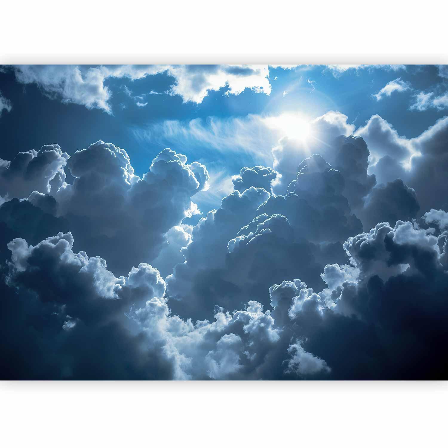 Fototapete - Animated Scenery: The Sun Battling with Clouds Artgeist