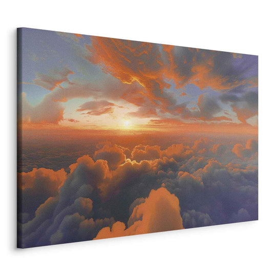 Leinwandbild - When Dawn Tickles the Clouds: A Spectacle of Colors on the Morning Sky Artgeist