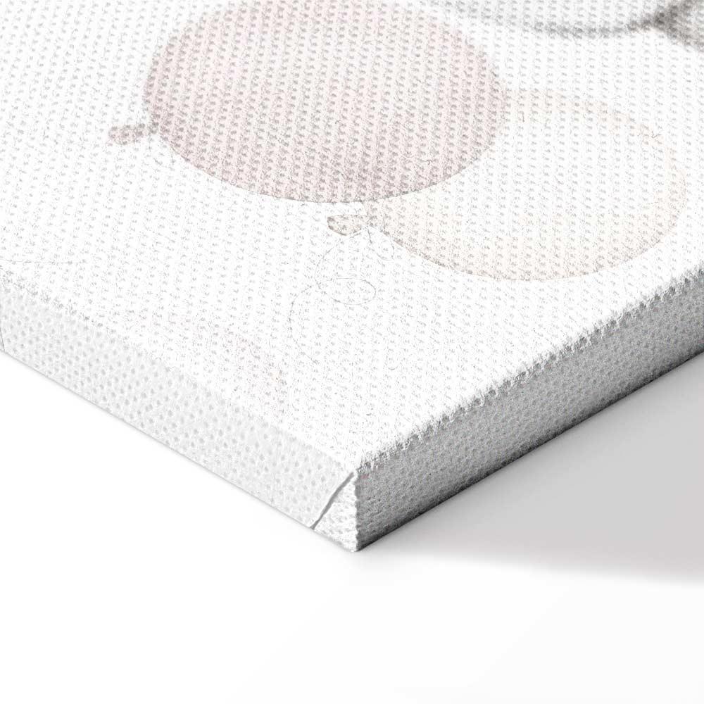 Leinwandbild - Toy Bears with Balloons - Flying Plush Bears Among Balloons Clouds and Rainbows in Subtle Pastel Hues