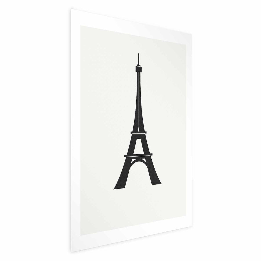 Poster - Eiffel Tower Simple Black-and-White Graphic Artgeist