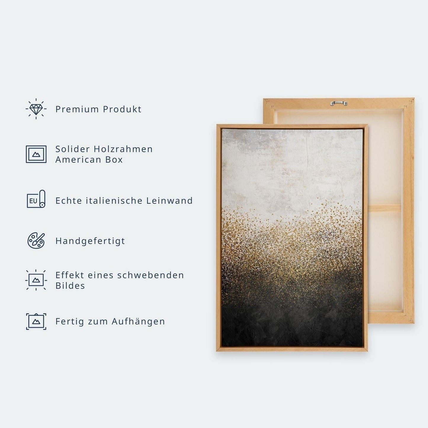 Canvas art "Leinwandbild - White Dahlia" with solid wood American box frame and premium Italian canvas.