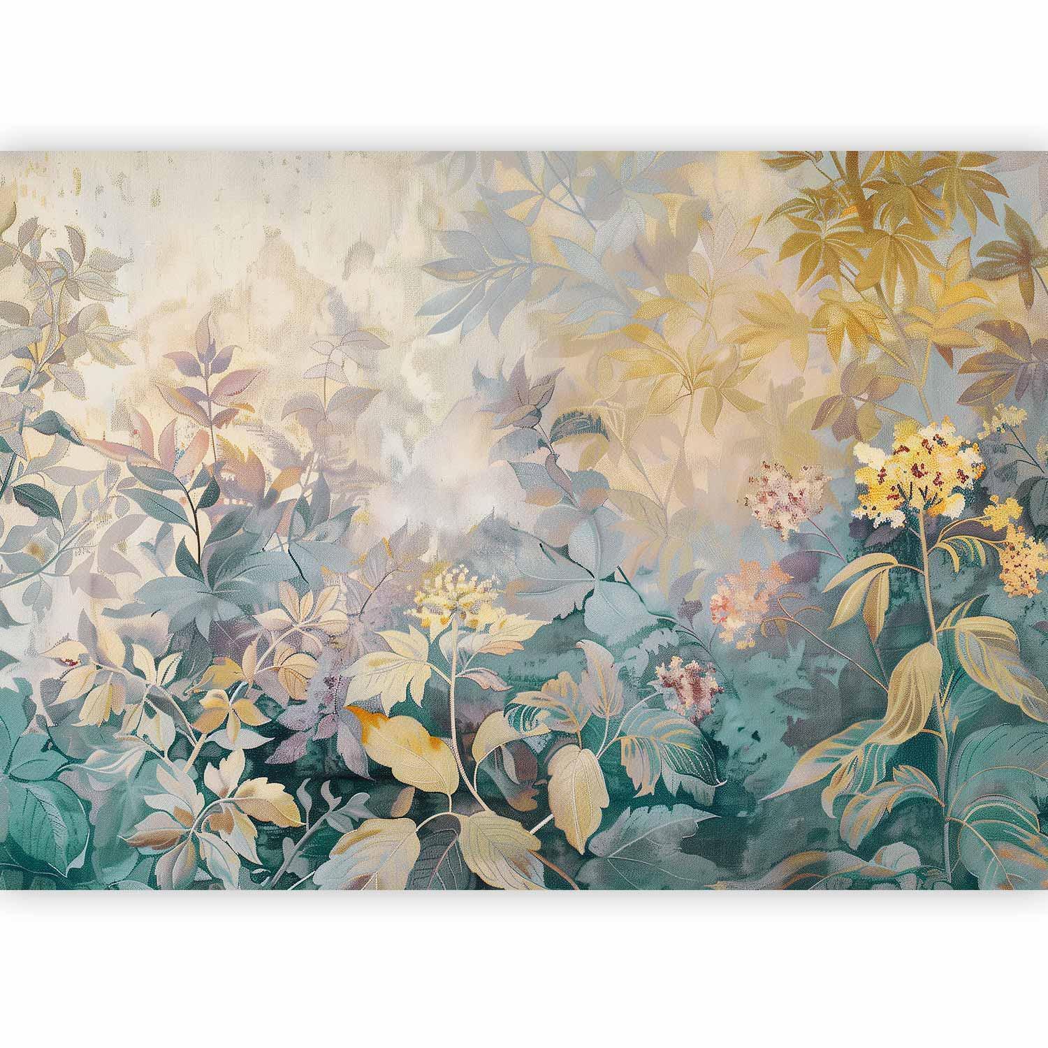 Fototapete - Tapestry Pattern with a Meadow and Flowers Kilim with a Spring Motif Artgeist