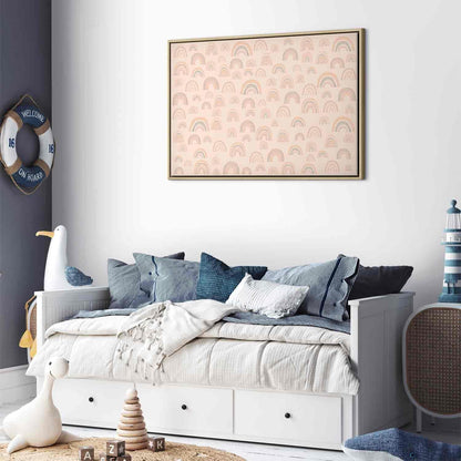 Leinwandbild - August Sky - Various Sizes of Rainbows in Calm Colors