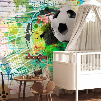 Fototapete Farbenfroher Sport - Moderne Sportgrafik für aktive Räume