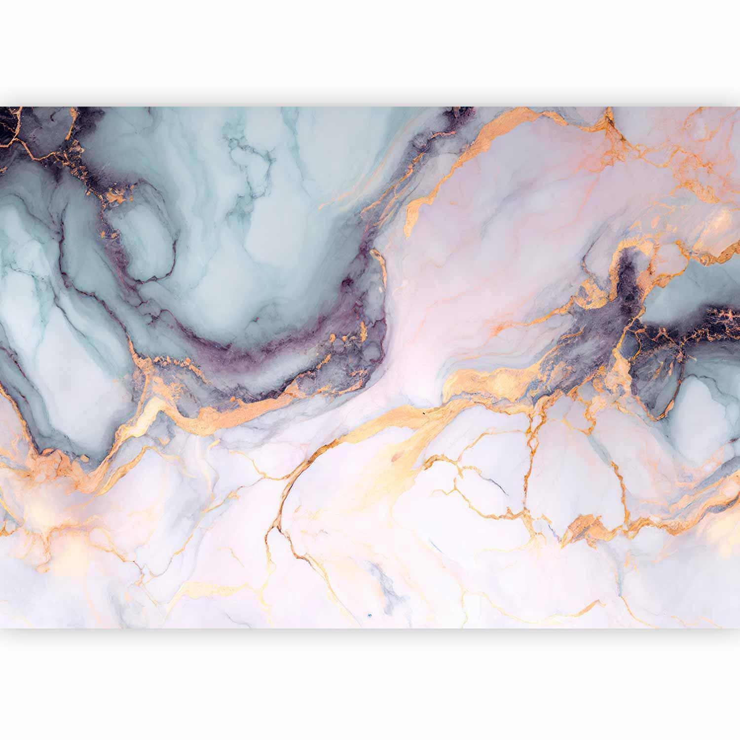 Fototapete - Pastel Stones - Pink and Blue Marble-based Structures Artgeist