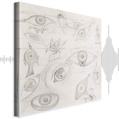 Leinwandbild - Frida Kahlo – Drawing of Eyes