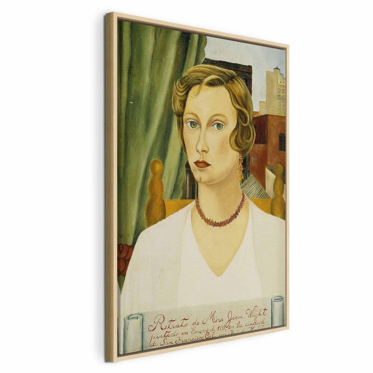 Leinwandbild - Frida Kahlo – Portrait of Mrs Jean Wight