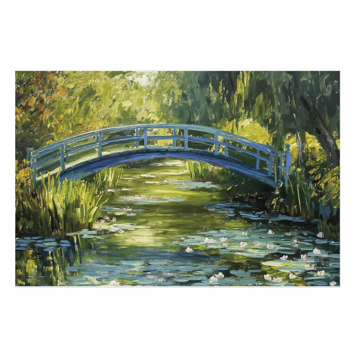 Poster - Impressionist bridge - painting of a bridge against a picturesque background
