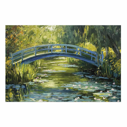 Poster - Impressionist bridge - painting of a bridge against a picturesque background