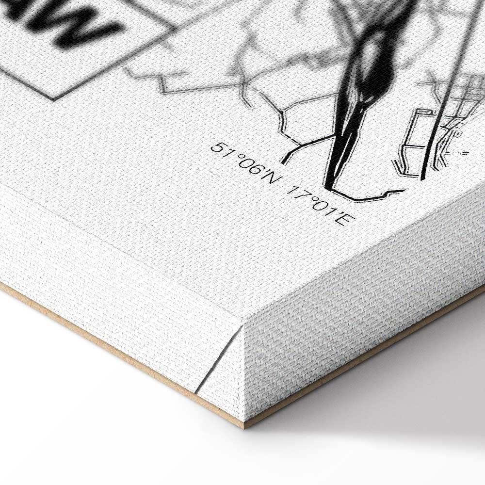 Leinwandbild - City Plan: Wroclaw (1 Part) Vertical