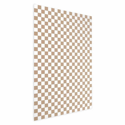 Poster - Geometry and Browns - a chessboard pattern in neutral shades