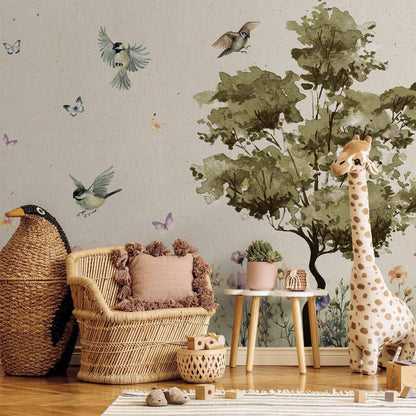 Fototapete - Spring Meadow - a Clearing With Flowers Painted in Watercolours