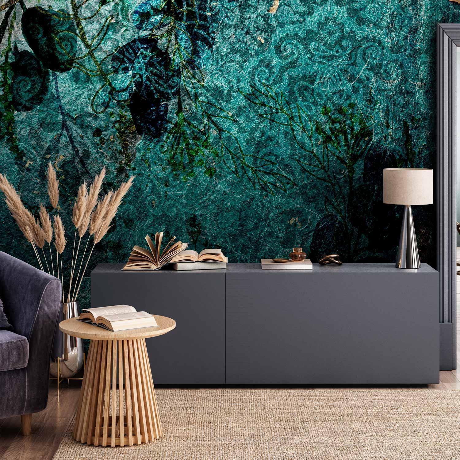 Fototapete „Smaragdgrüner Garten“ – Elegante Naturakzente für deine Wand sawelt.eu