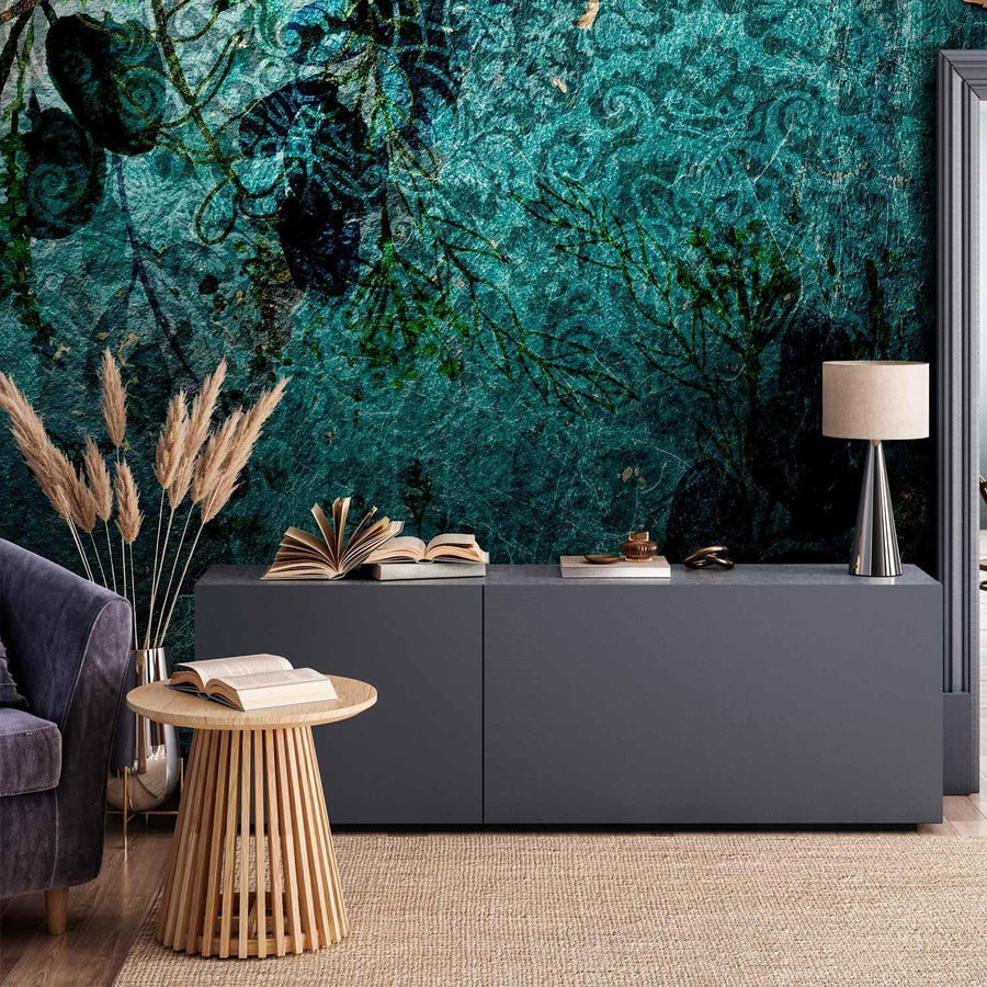 Fototapete „Smaragdgrüner Garten“ – Elegante Naturakzente für deine Wand sawelt.eu