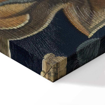 Leinwandbild - Tapestry Large Flowers Retro Floral Motif in Kilim Style