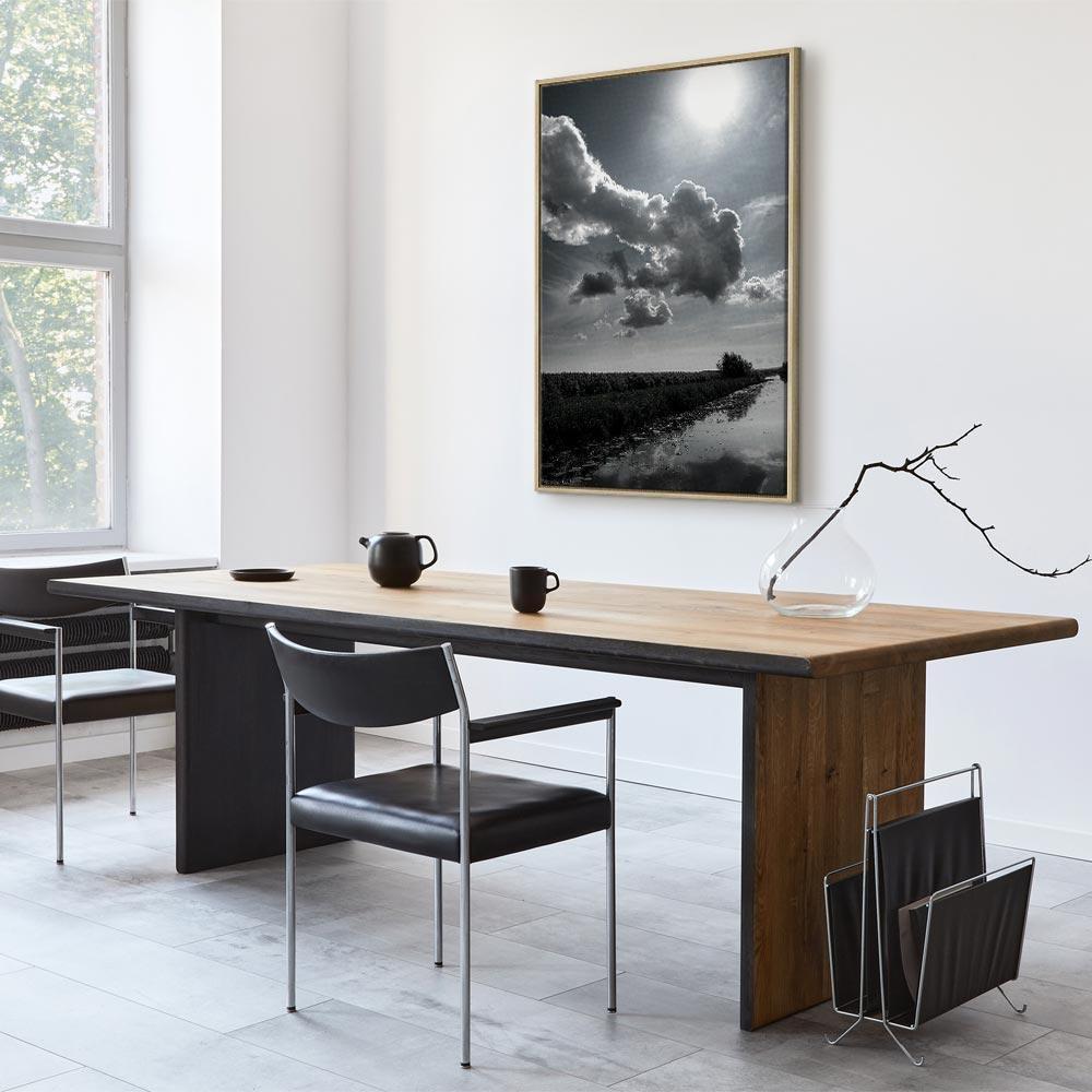 Leinwandbild - Sun Over Clouds (1-part) - Sky Reflection in Water Field