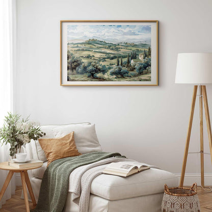 Poster - Landscape with Sunny Green Fields Artgeist