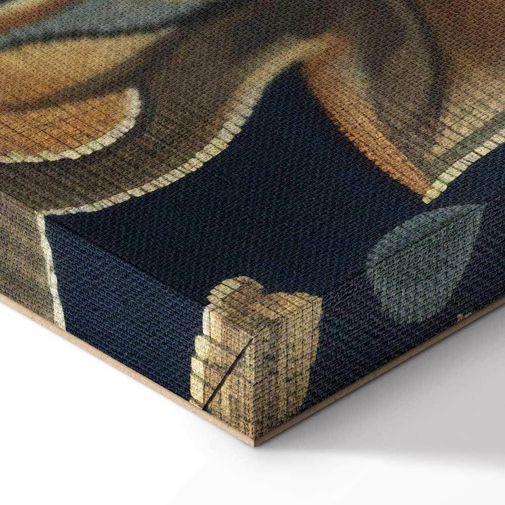 Leinwandbild - Tapestry Large Flowers Retro Floral Motif in Kilim Style