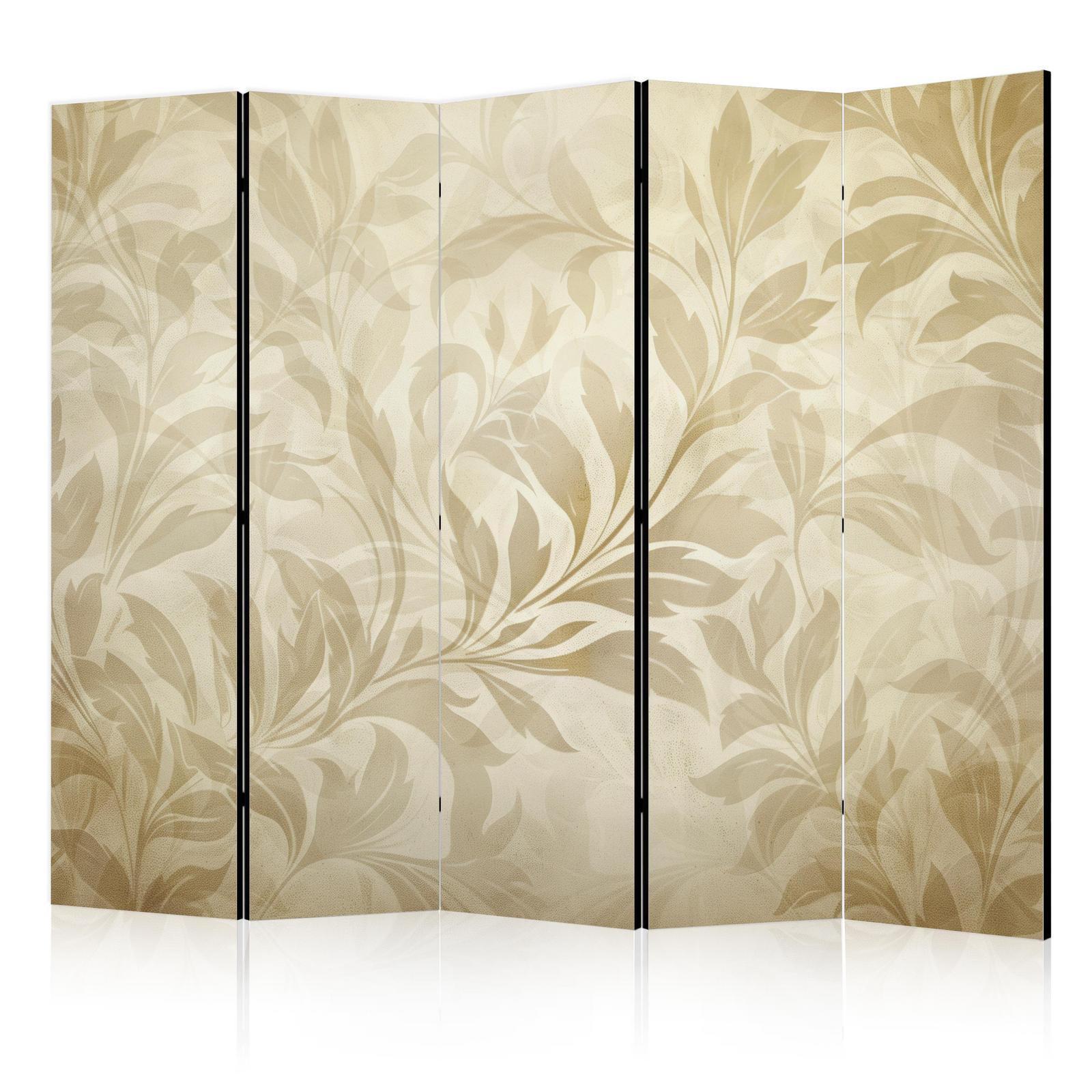 Paravent - Botanical Motif with Leaves and Vines in Sandy Colors Artgeist