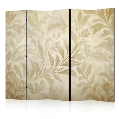 Paravent - Botanical Motif with Leaves and Vines in Sandy Colors Artgeist