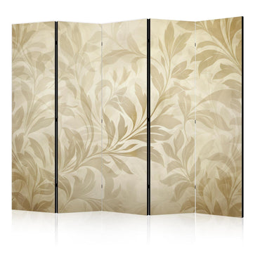 Paravent - Botanical Motif with Leaves and Vines in Sandy Colors Artgeist