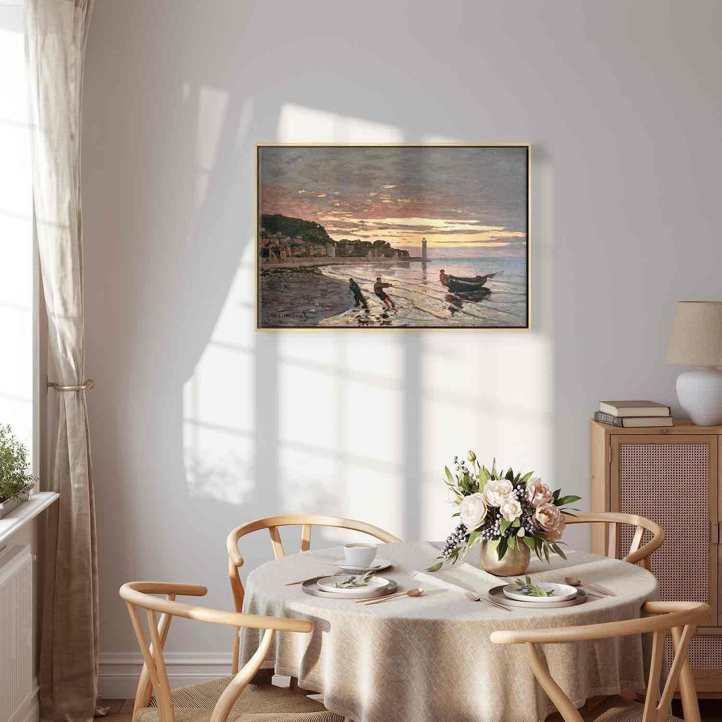 Leinwandbild - Claude Monet – Hauling a Boat Ashore, Honfleur