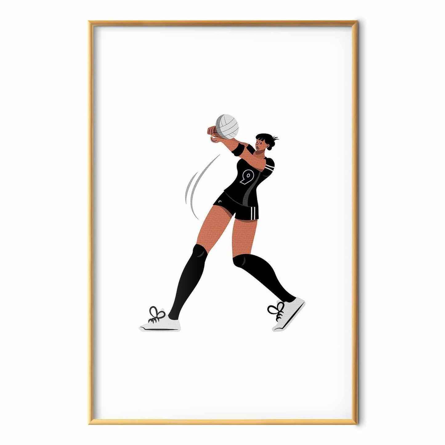 Poster - Illustration - Female Volleyball Team Player