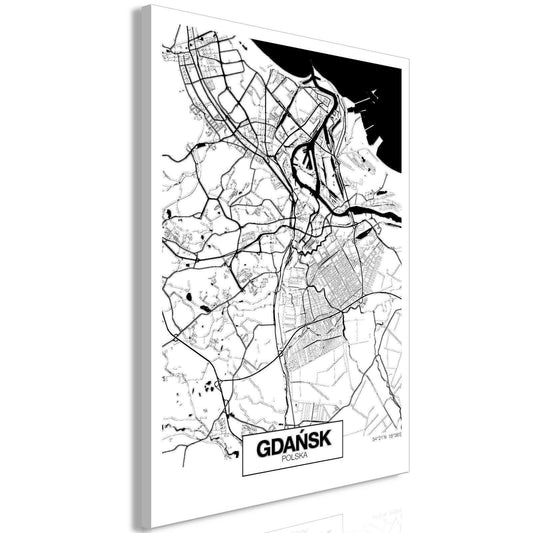 Leinwandbild - City Plan: Gdansk (1 Part) Vertical Artgeist