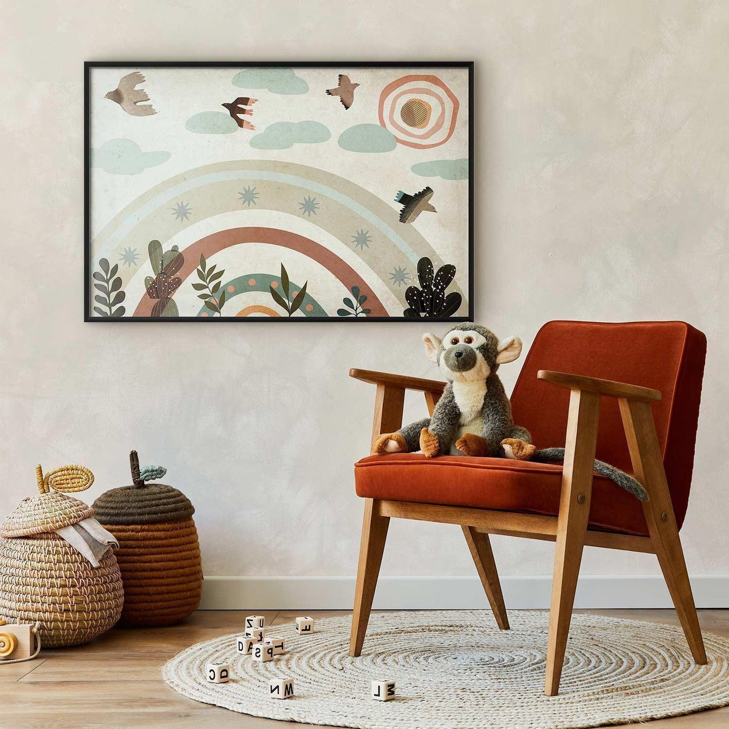 Poster - Rainbow and Birds