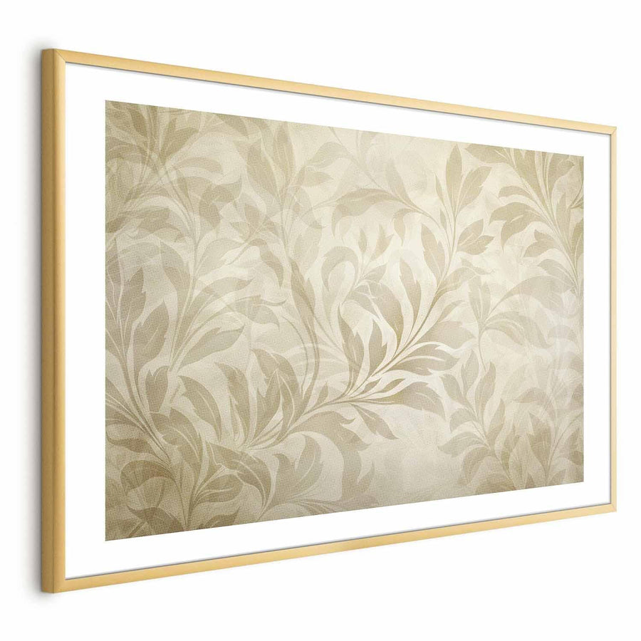 Poster - Sand-colored Leaves and Vines Artgeist