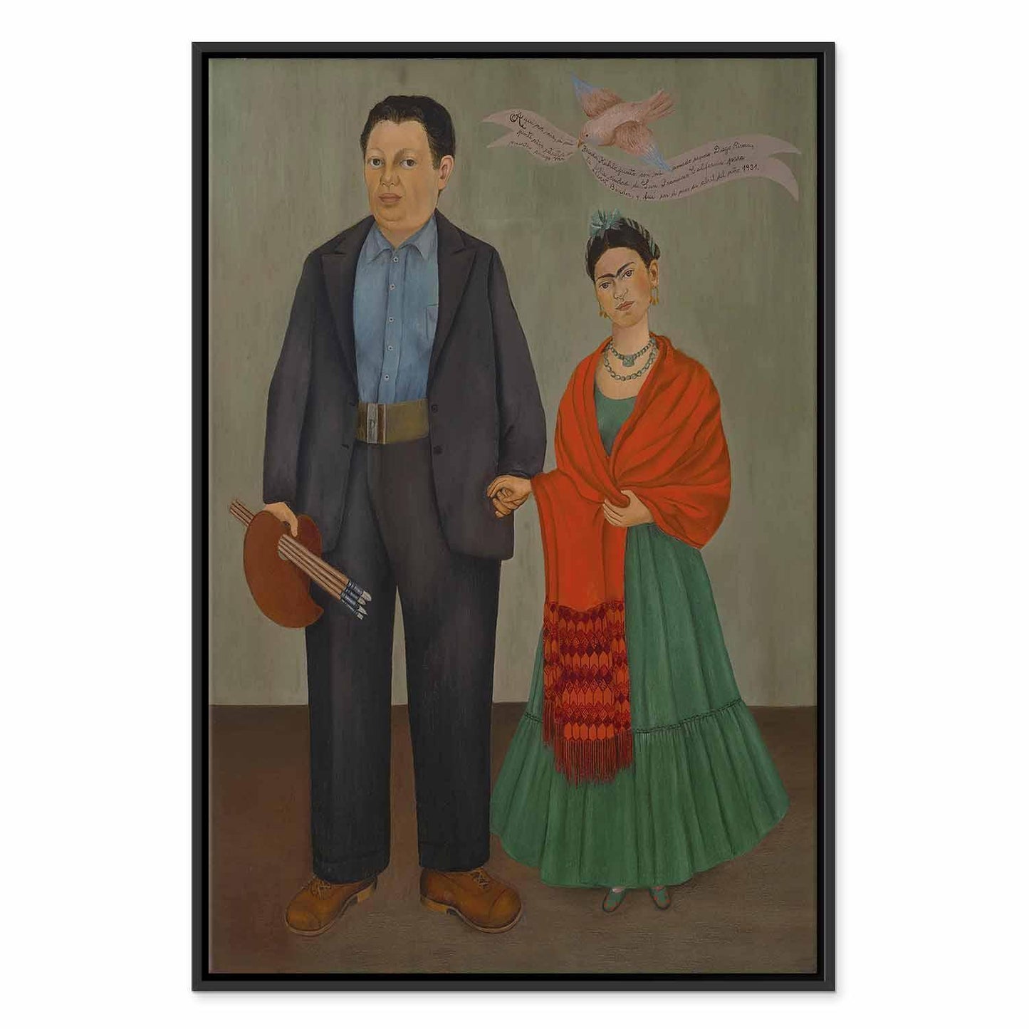 Leinwandbild - Frida Kahlo – Frida and Diego Rivera