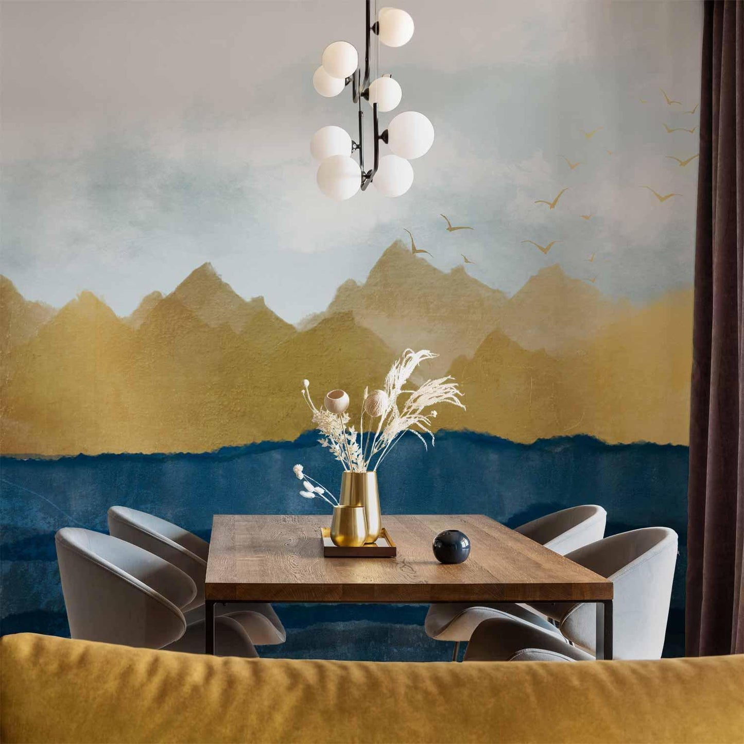 Fototapete - Dawn in the Mountains - Second Variant