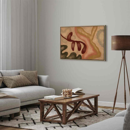 Leinwandbild - Colorful shapes – worn-out figures in lime wash technique